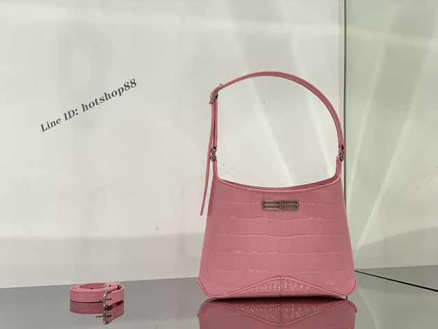 Balenciaga專櫃爆新款肩背女包 巴黎世家XX鱷魚紋壓花小號新月包 fyj1907